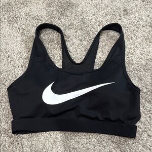 Nike Black and White Sports Bra with Racerback Design